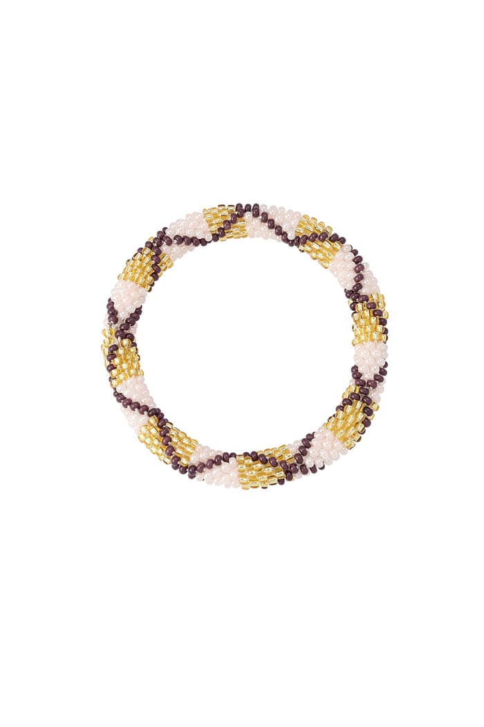 Bead bracelet figure - brown/Gold color 