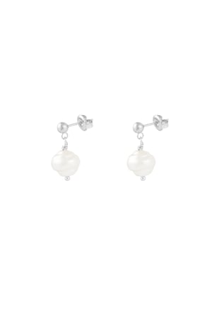 Earrings pearl charm - Silver Color color h5 