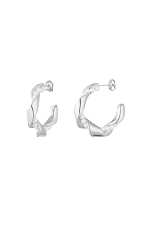 Twisted pearl earrings - Silver Color color h5 