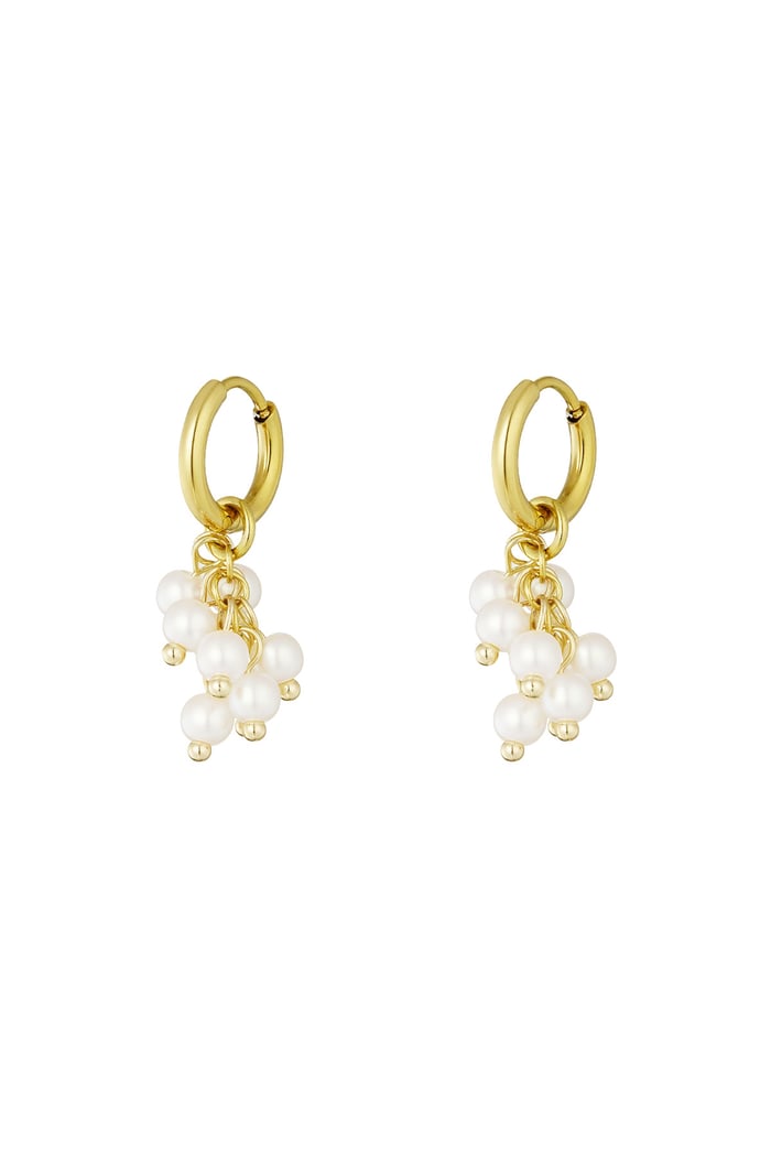 Earring with pearl bobbin - Gold color 