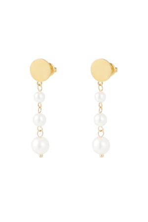 Hang earrings with pearls - Gold color h5 