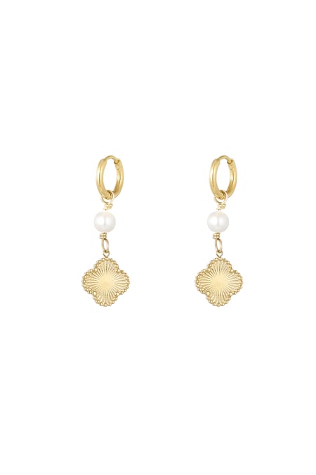 Earrings clover pearl dream - Gold color 2