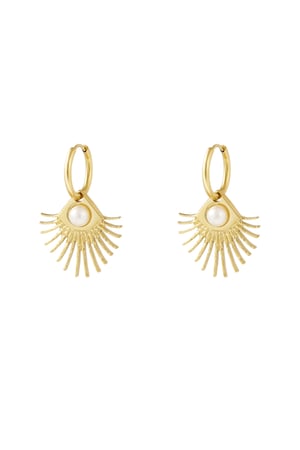 Earrings pearl eye - Gold color h5 