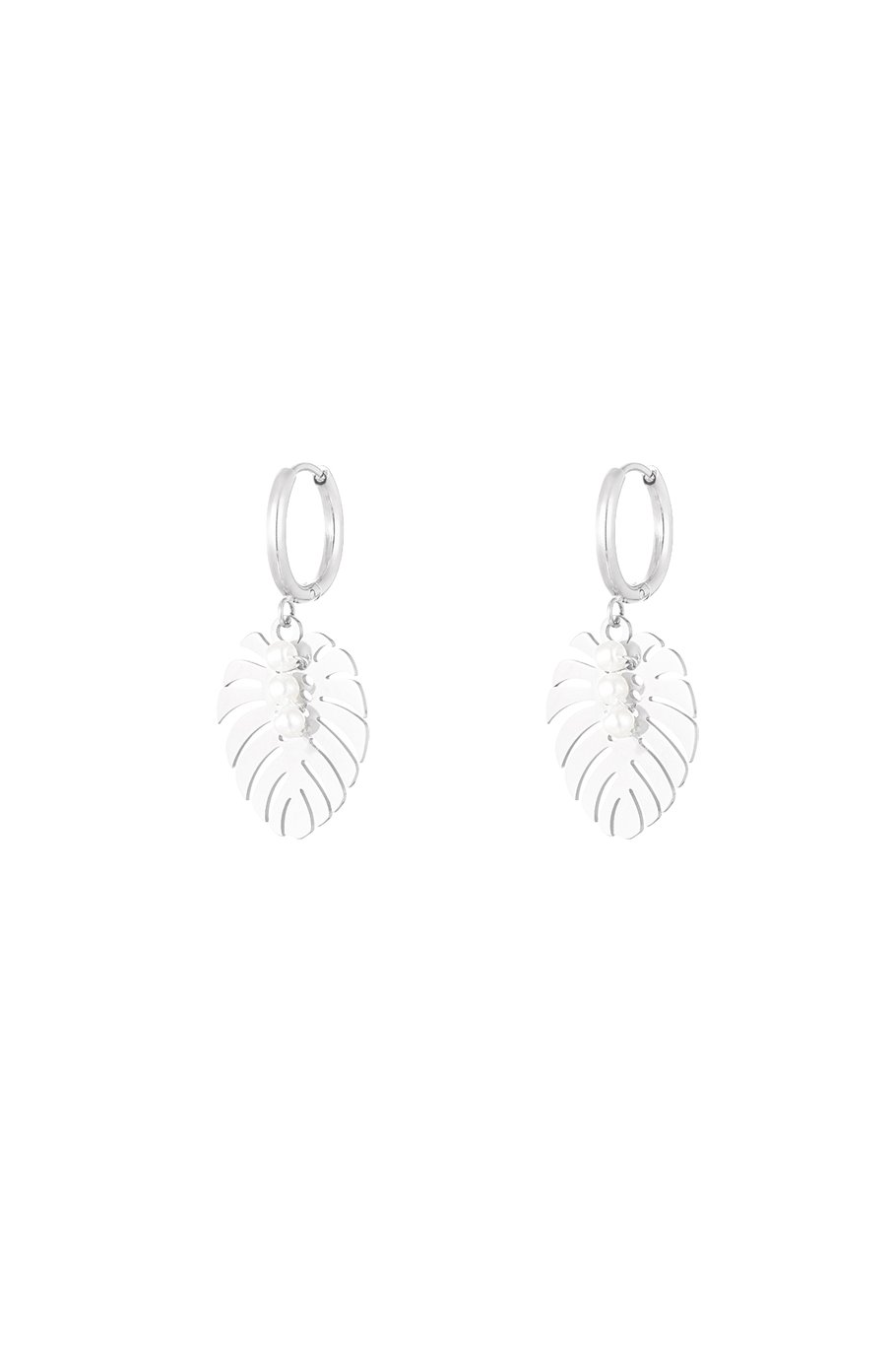 earrings leaf pearl love 