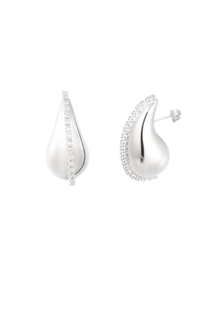 Drop earring with stones - Silver Color color h5 