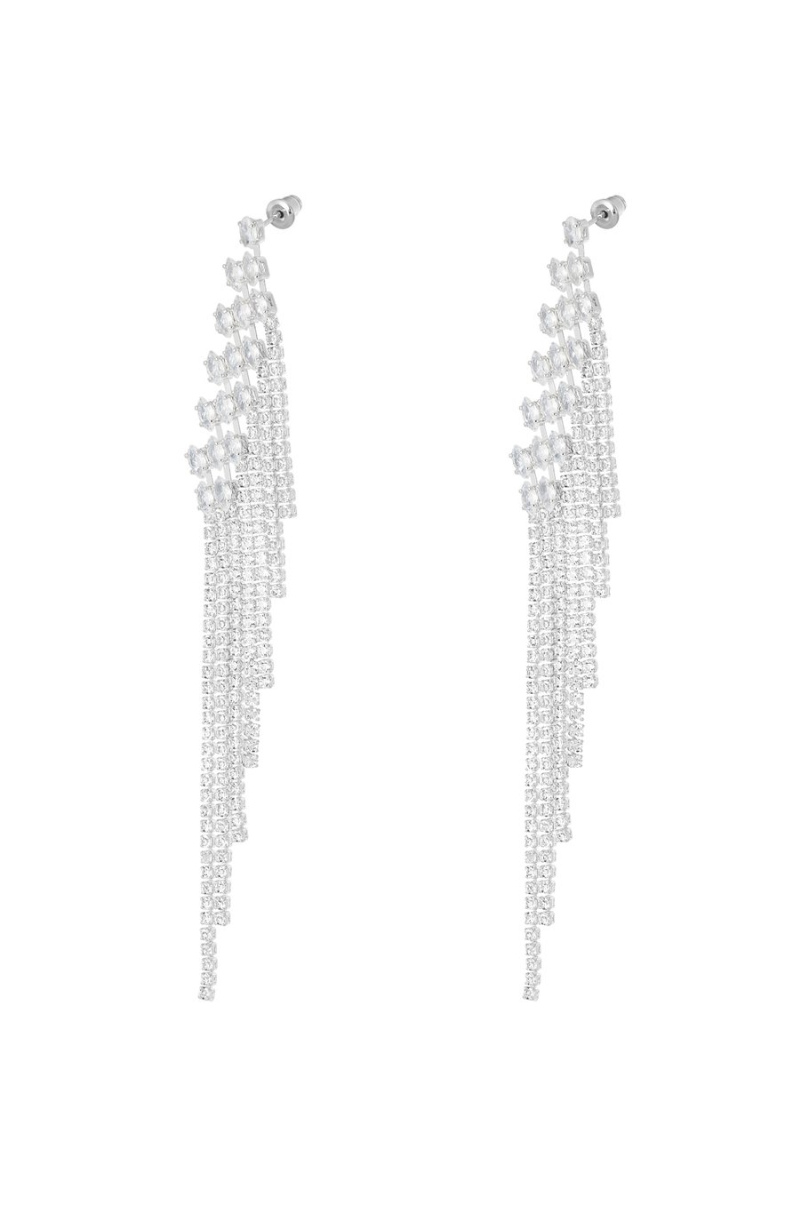 Oorbellen sparkly sparkle zilver - zirkoon koper 