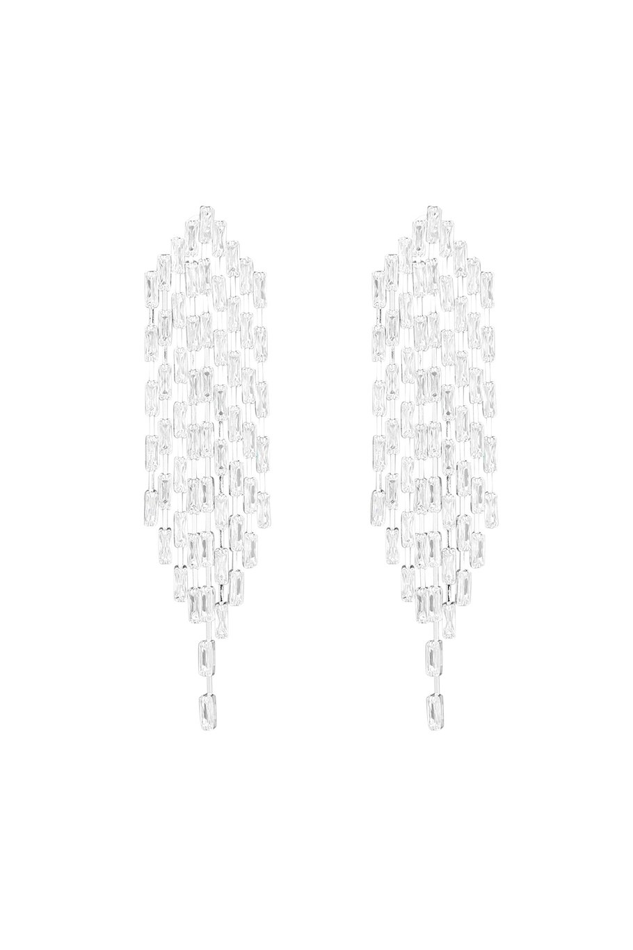Ohrringe aus glitzerndem Silber – Zirkon-Kupfer