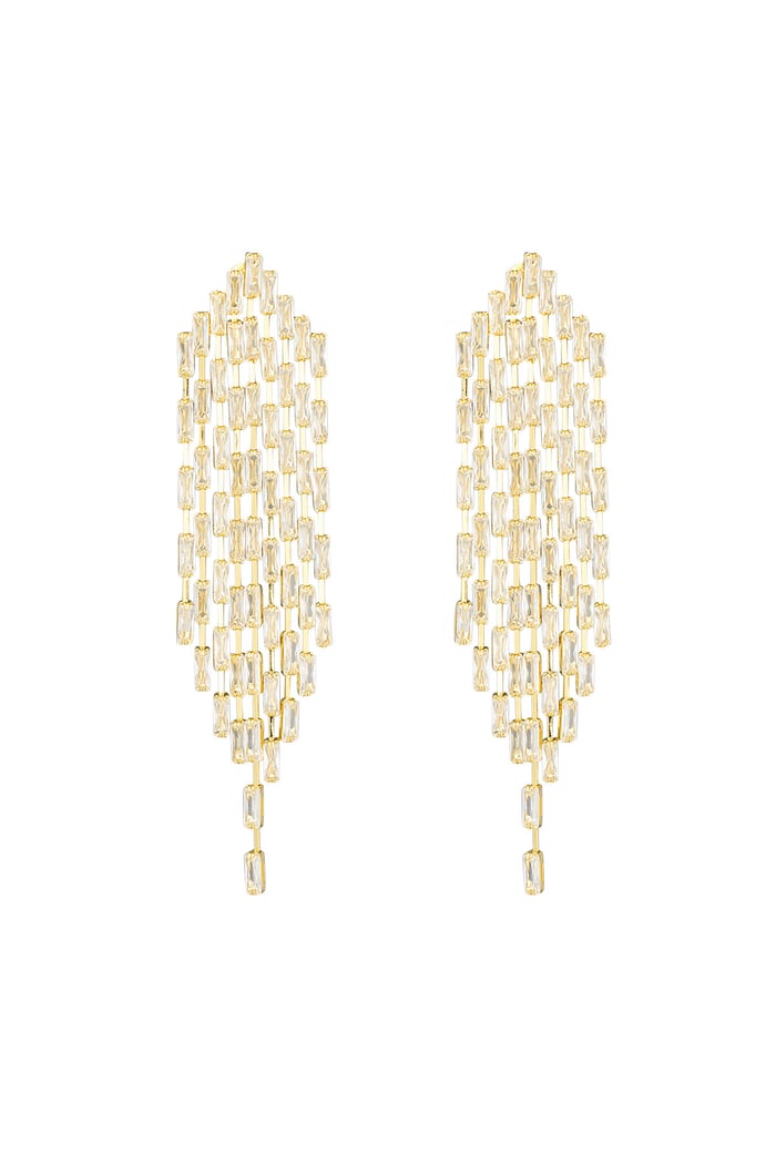 Beaded statement earrings - Gold color Picture3