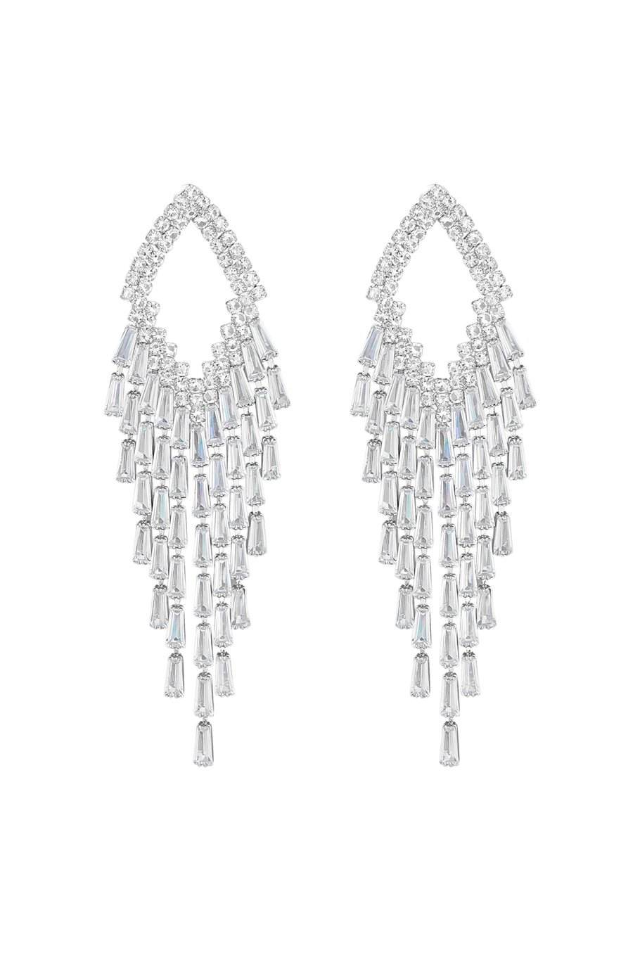 Earring sparkly diamond silver color - zircon copper