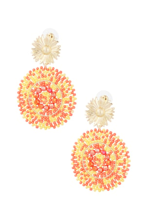 Earrings vivid glass beads - orange h5 