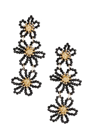 Flower party statement earrings - black h5 