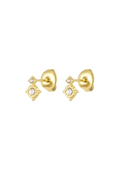 Schicker Ohrring mit doppelten Strasssteinen – Silber h5 