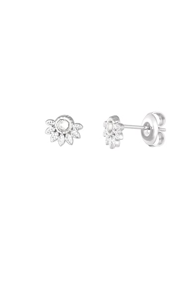 Half flower earrings with diamond h5 