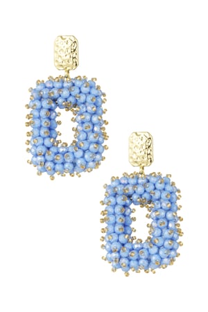 Glitter nights statement earrings - blue/Gold color  h5 