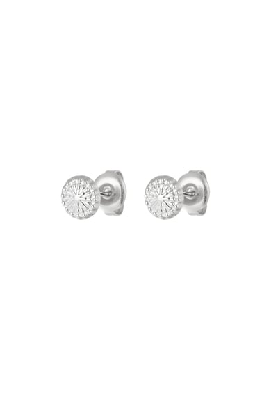 Small, chic round stud earrings with pattern h5 