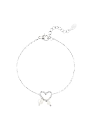 Bracelet pearl heart - Silver Color color h5 