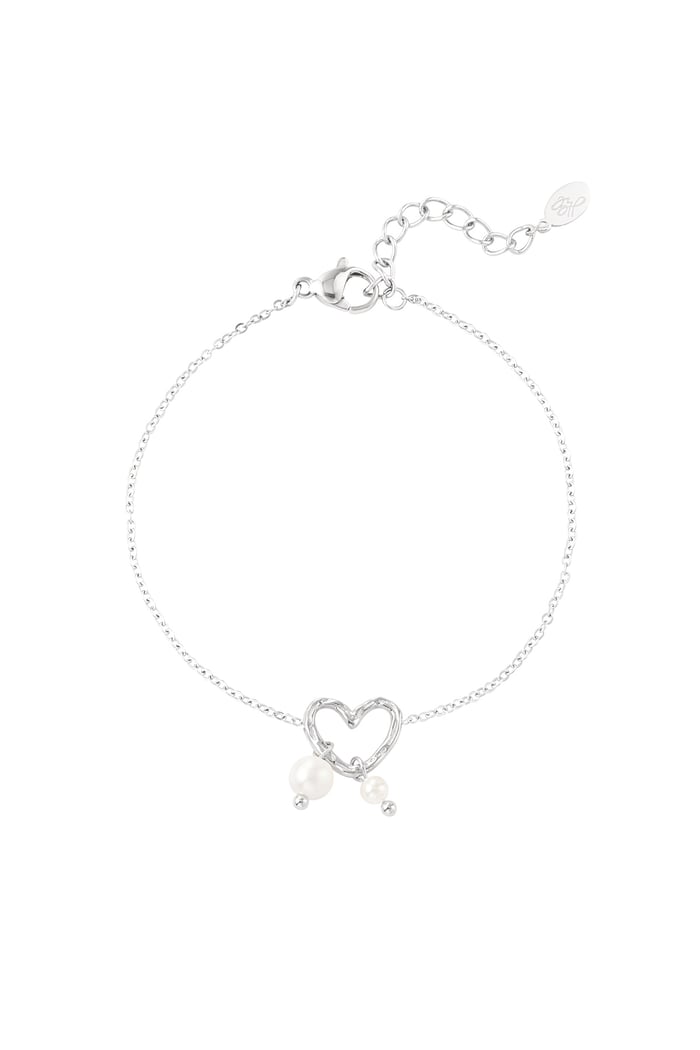 Bracelet pearl heart - Silver Color color 