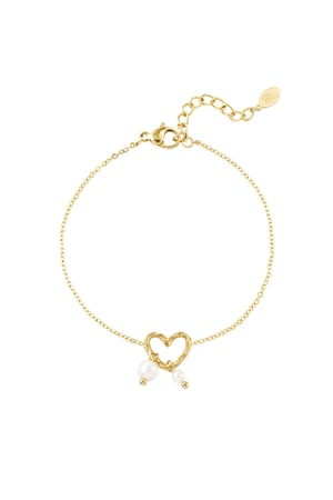 Bracelet pearl heart - Gold color h5 