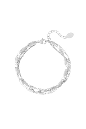 Dreifaches klassisches Armband - Silberfarbe h5 