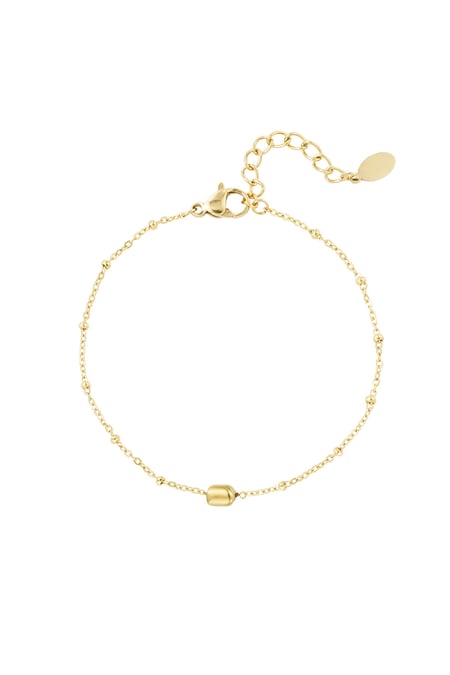 Simpele armband met balletjes - Goud kleur