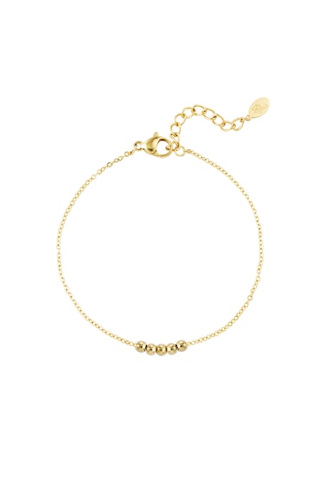 Classic bracelet with beads - Gold color 2