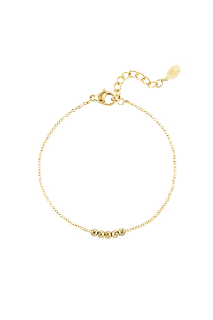 Classic bracelet with beads - Gold color 