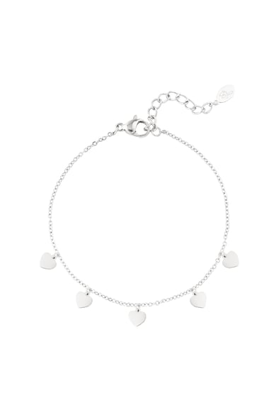 simple bracelet with heart-shaped pendants h5 