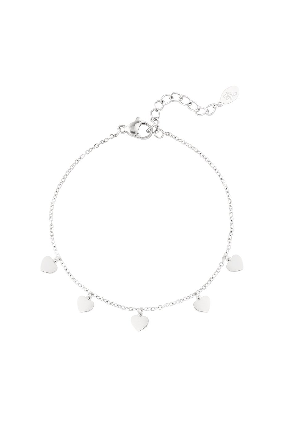 simple bracelet with heart-shaped pendants 