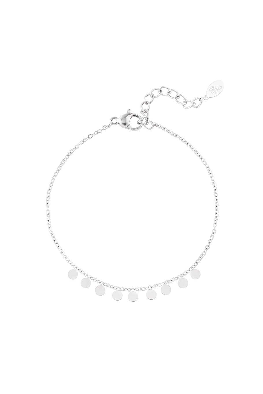 Schlichtes Armband mit runden Anhängern – Goldfarbe - Goldfarbefarbe 