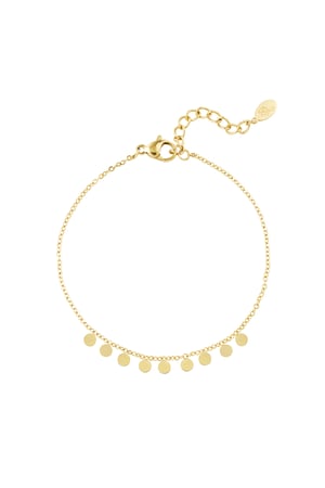 Simple bracelet with round pendants - Gold color h5 