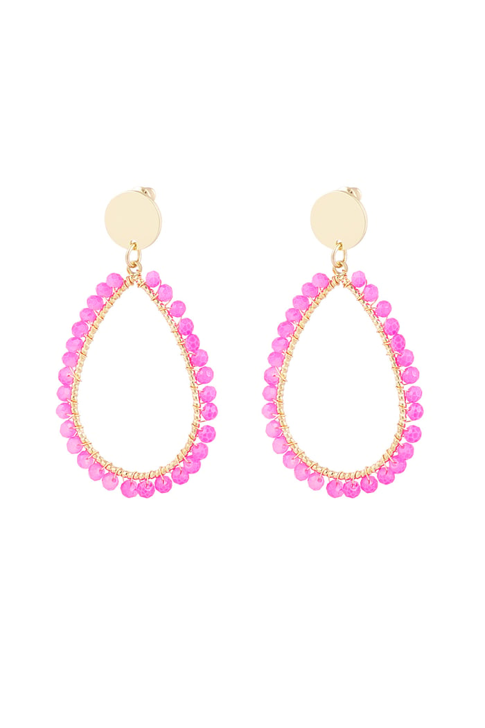 Oval earrings pastel - fuchsia 