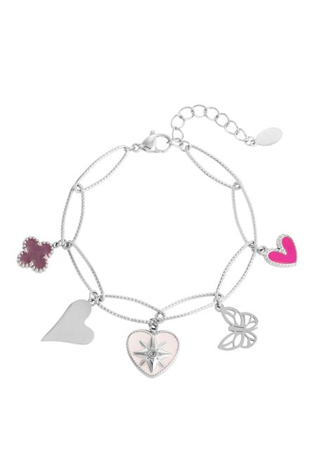 Charm bracelet lovely butterfly - Silver Color color