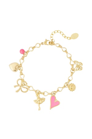 Charm bracelet dancing life - Gold color h5 