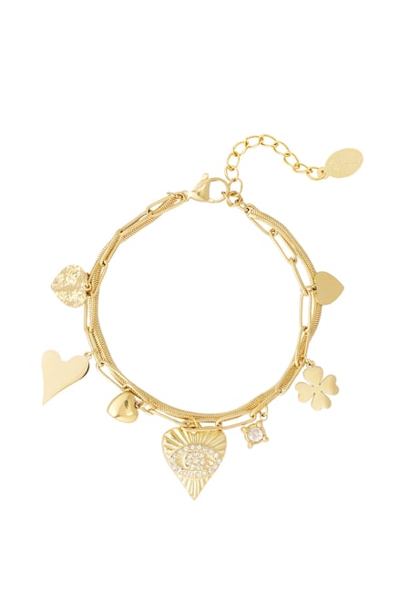 Charm bracelet colorful day - Gold color