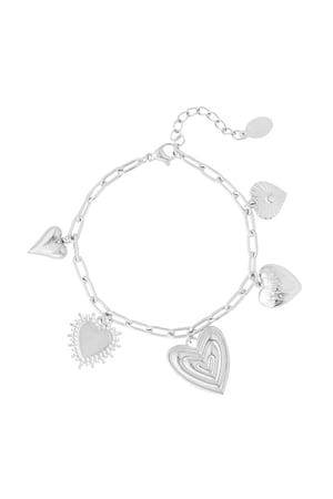 Charm bracelet flower love - Silver Color color h5 