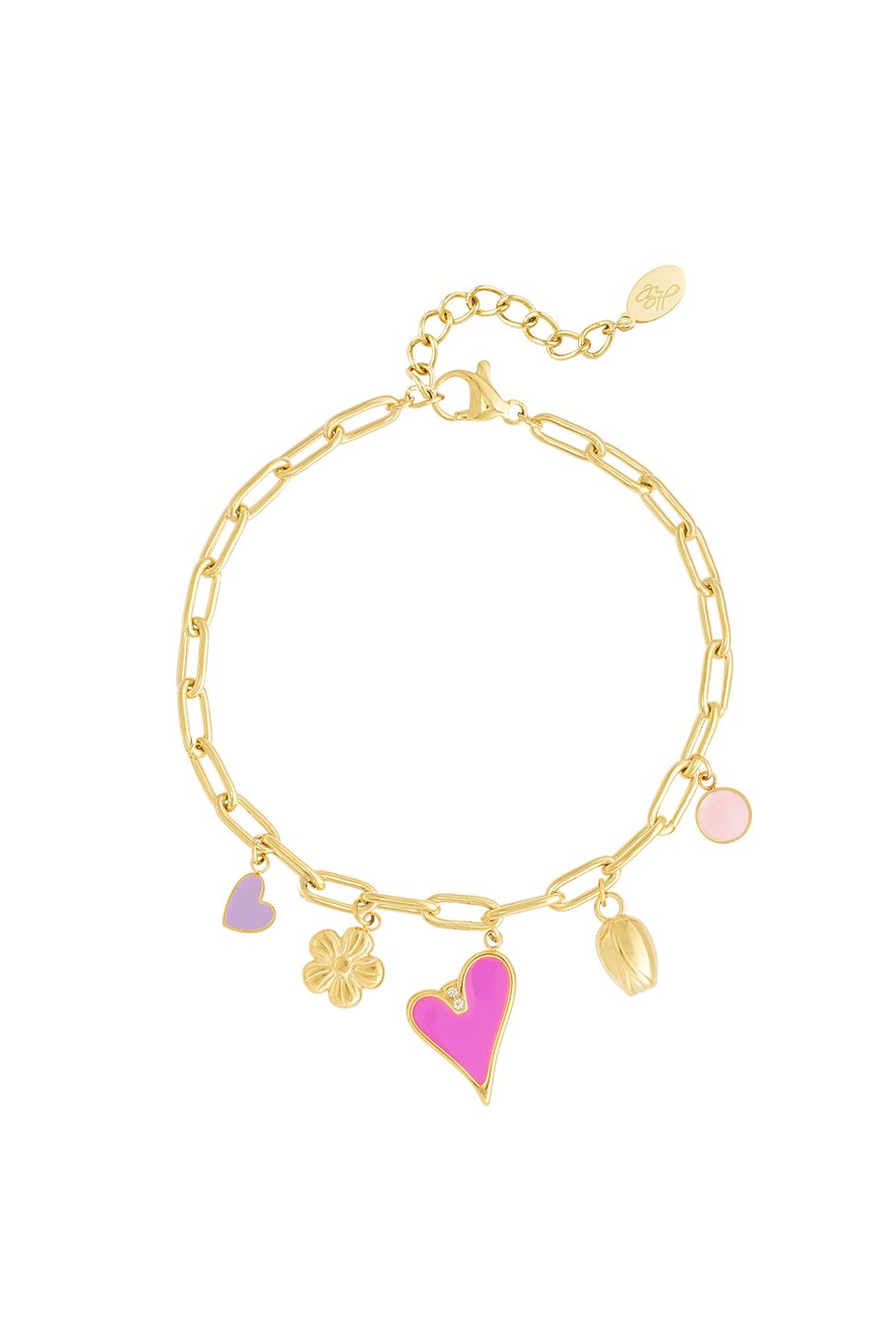 Bedelarmband colorful day - Goud kleur 