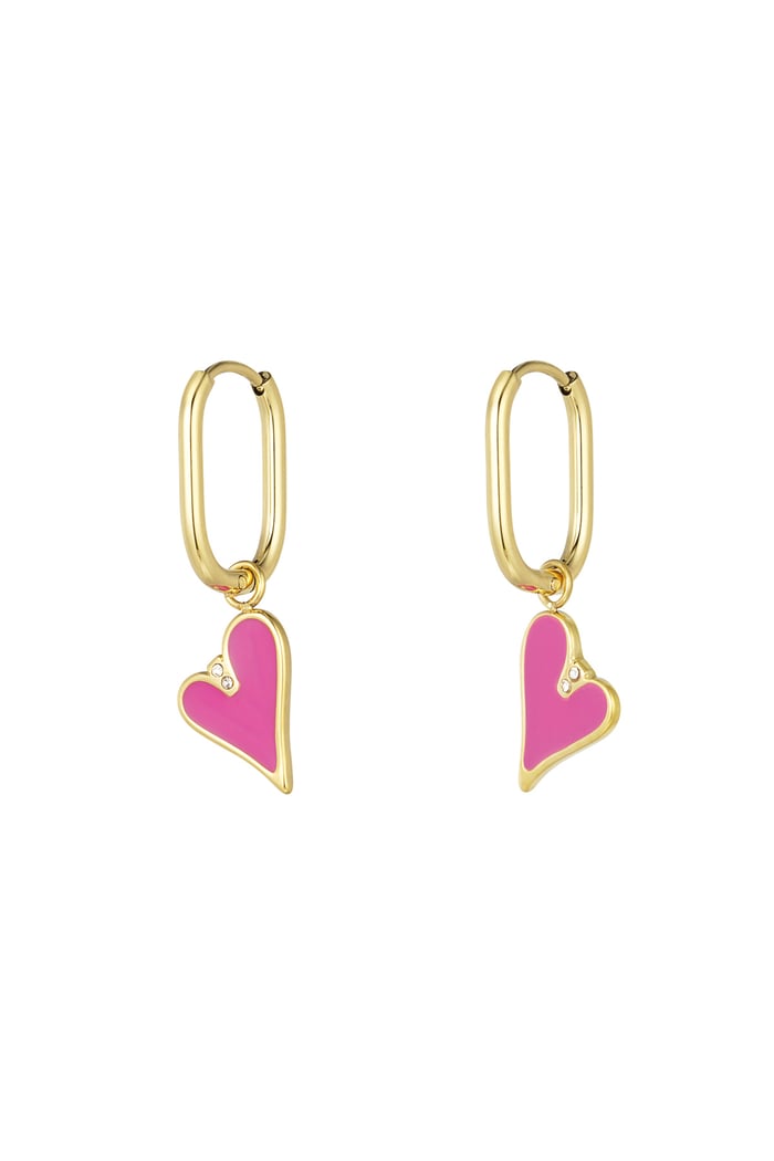 Earrings love bird - Gold color 