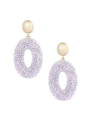 Oval disco dip earring - gray Gold color h5 