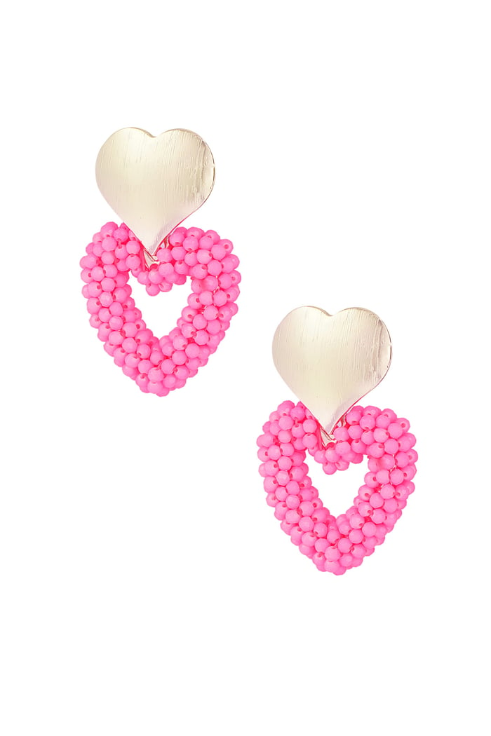 Earrings sweethearts - fuchsia 