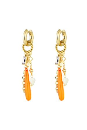 Earrings disco dream - orange Gold color h5 