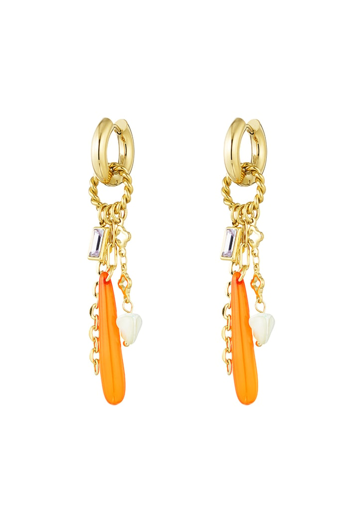 Earrings disco dream - orange Gold color 