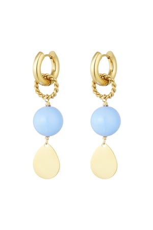 Earrings shine bright - blue Gold color h5 