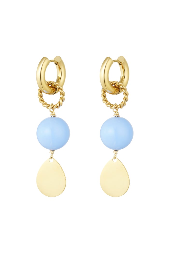 Earrings shine bright - blue Gold color 