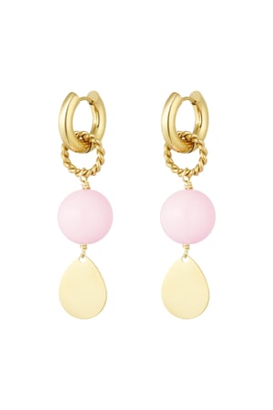 Earrings shine bright - pink Gold color h5 