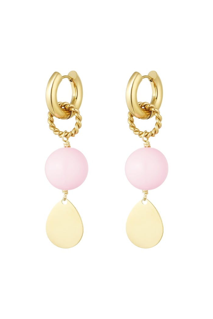 Earrings shine bright - pink Gold color 