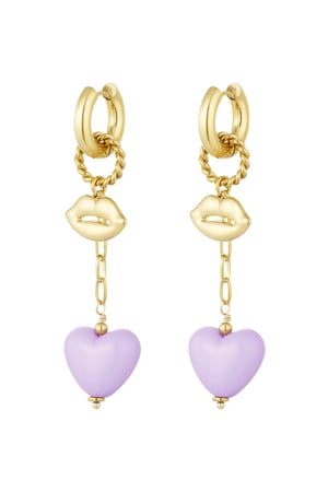 Earrings love on the lips - lilac h5 