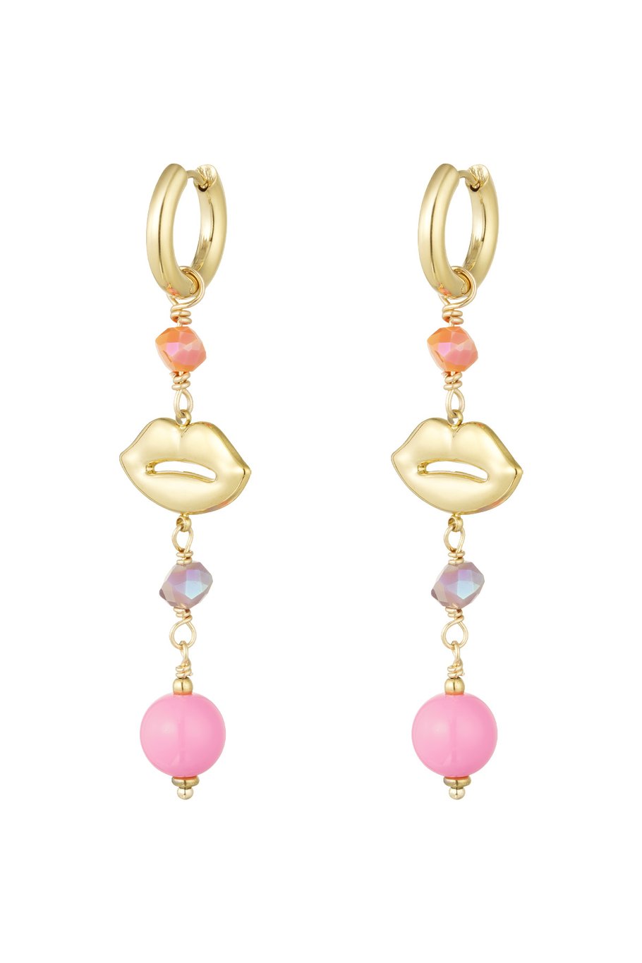 Earrings lips on fire - blue green 