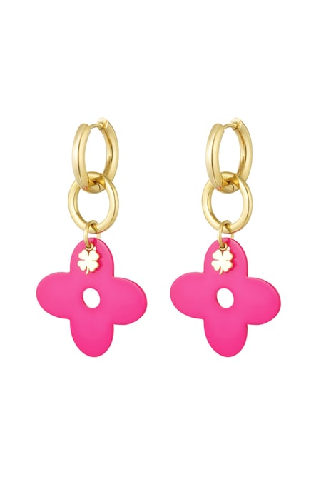 Earrings lucky number - fuchsia 2