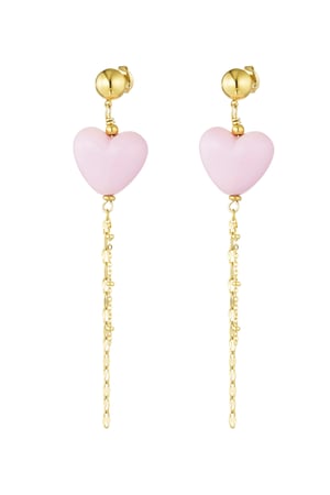 Earrings no strings attached - pink Gold color h5 