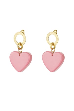 Earrings love again - pink Gold color h5 